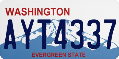 WA license plate AYT4337