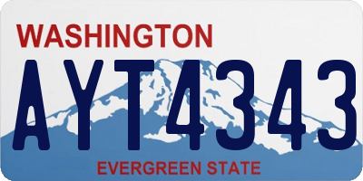 WA license plate AYT4343