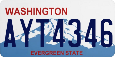 WA license plate AYT4346
