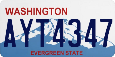WA license plate AYT4347