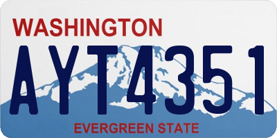 WA license plate AYT4351