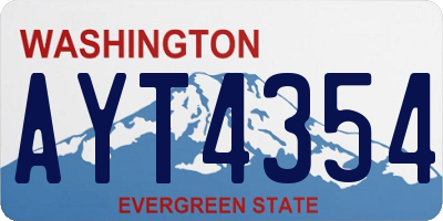 WA license plate AYT4354