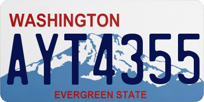 WA license plate AYT4355