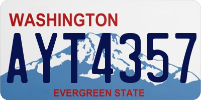 WA license plate AYT4357