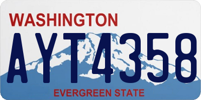 WA license plate AYT4358