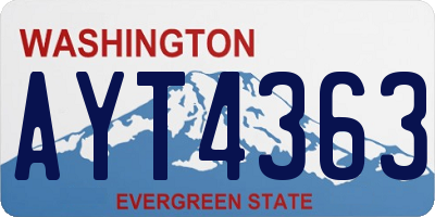 WA license plate AYT4363