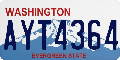 WA license plate AYT4364