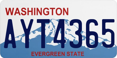 WA license plate AYT4365