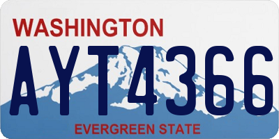 WA license plate AYT4366