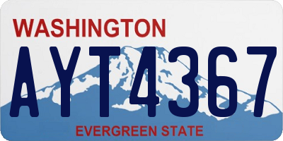 WA license plate AYT4367