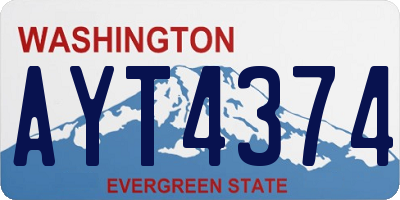 WA license plate AYT4374