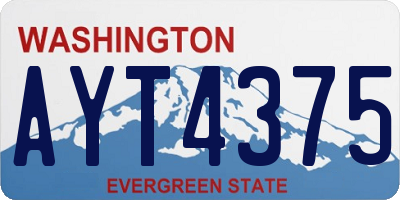 WA license plate AYT4375