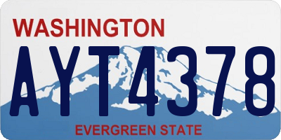 WA license plate AYT4378