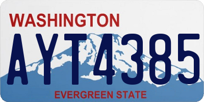 WA license plate AYT4385