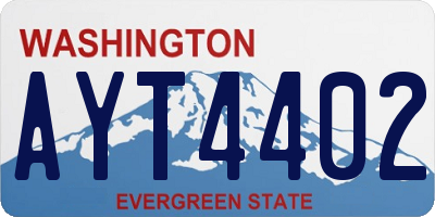 WA license plate AYT4402