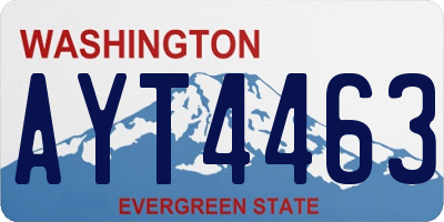 WA license plate AYT4463