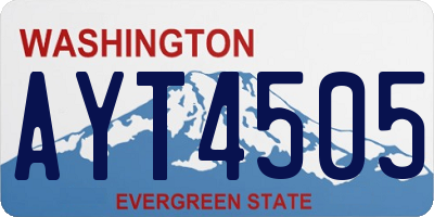 WA license plate AYT4505
