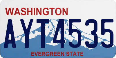 WA license plate AYT4535