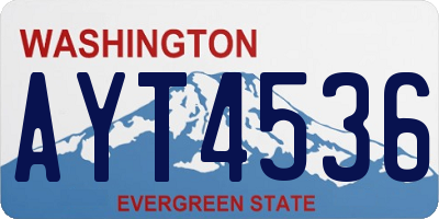 WA license plate AYT4536