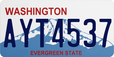 WA license plate AYT4537