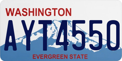 WA license plate AYT4550
