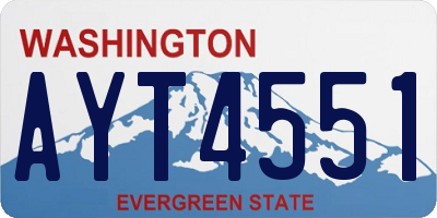 WA license plate AYT4551