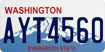 WA license plate AYT4560