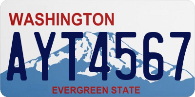 WA license plate AYT4567