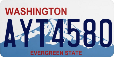 WA license plate AYT4580