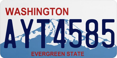 WA license plate AYT4585