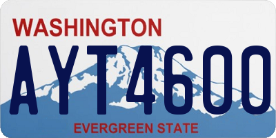 WA license plate AYT4600