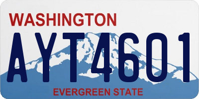 WA license plate AYT4601