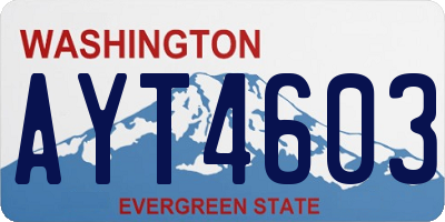 WA license plate AYT4603