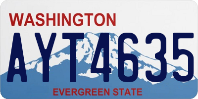 WA license plate AYT4635