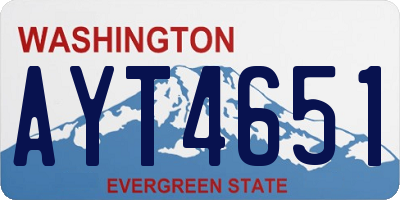 WA license plate AYT4651