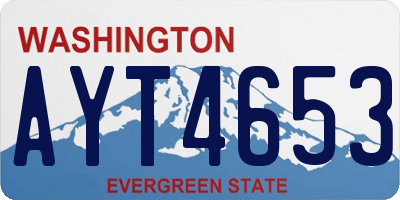 WA license plate AYT4653