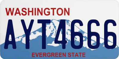 WA license plate AYT4666