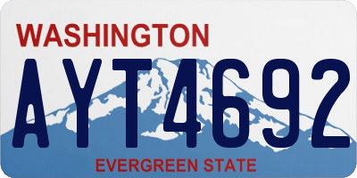 WA license plate AYT4692