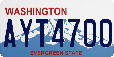 WA license plate AYT4700