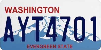 WA license plate AYT4701