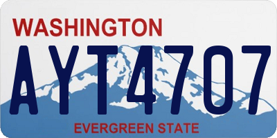 WA license plate AYT4707