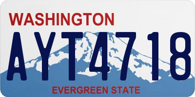 WA license plate AYT4718