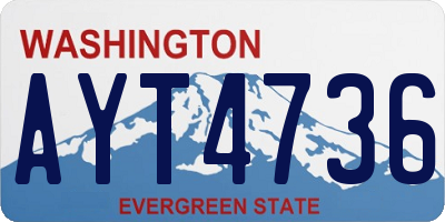 WA license plate AYT4736