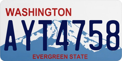 WA license plate AYT4758