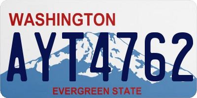 WA license plate AYT4762