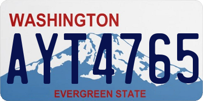 WA license plate AYT4765