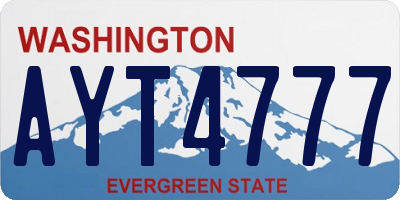 WA license plate AYT4777