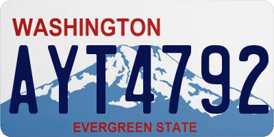 WA license plate AYT4792
