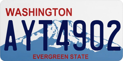 WA license plate AYT4902