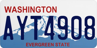 WA license plate AYT4908